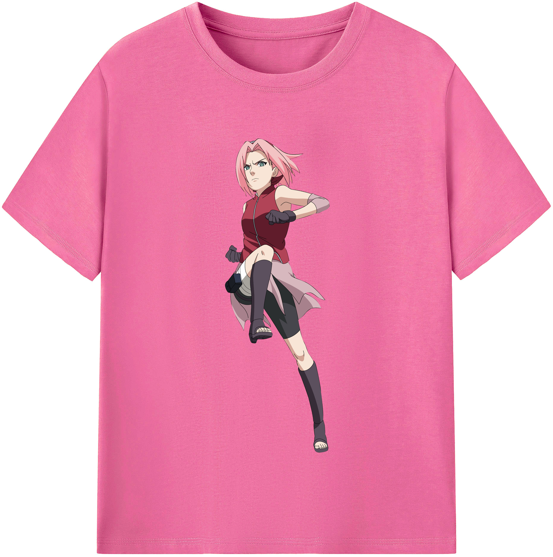 （画像用） NARUTO -ナルト- 春野サクラ Haruno Sakura レディースカジュアルプリントTシャツ（綿100％）